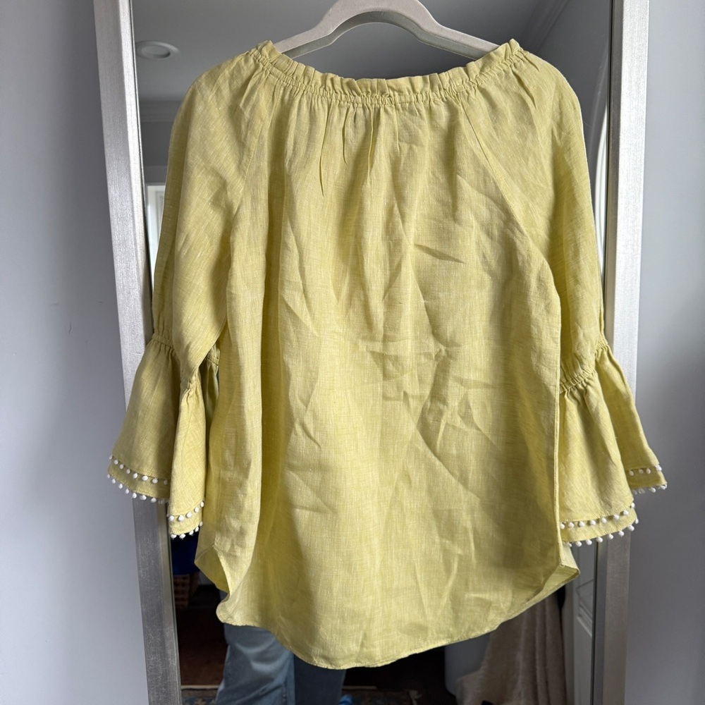 Sara Campbell Linen Yellow Blouse - Picture 4 of 4